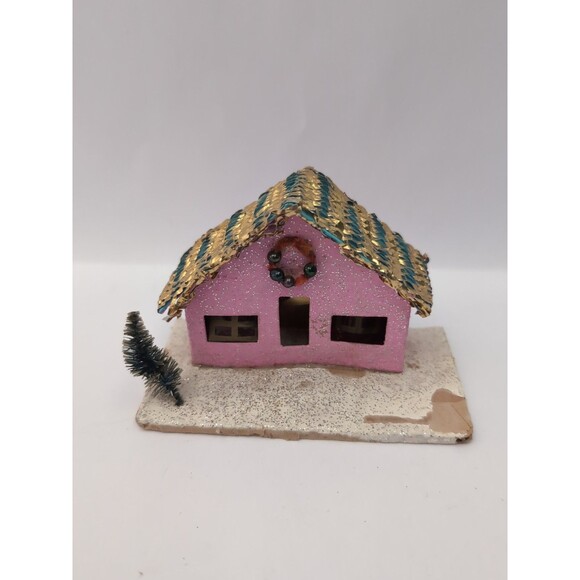 Vintage Putz Japan Christmas Village Houses Large Church Set of 4 - Picture 11 of 16